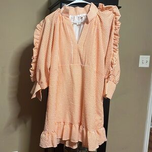 Karlie orange and white striped dress. Size small.